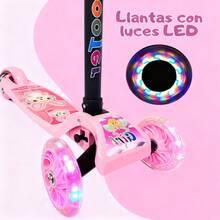 Patín Del Diablo Plegable para Niños | 3 Ruedas + Luz en Llantas + Freno Trasero, Se guridad Garantizada | Patinete para Niñas y Niños, Juguete Ideal para Día del Niño, Un regalo de Navidad y también para el cumpleaños del niño - Rosa - Ver 4
