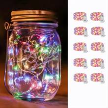 Colorful Fairy Lights Battery Powered String Lights, 3 Functions: Fast Flash, Slow Flash, Constant On, Silver Wire Twinkle Lights Suitable For DIY, Party, Wedding, Bedroom, Holiday Decoration, Available In 1m10LED /2m20LED/3m30LED And 10pcs/20pcs - Color - View 12