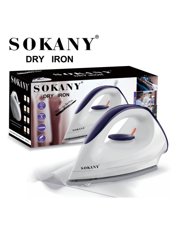 SOKANY SOKANY-119 Household Electric Iron Handheld Steam Ironer Mini Portable Student Travel Ceramic Base Plate Design Suitable For All Kinds Of Clothes, Constant Temperature Ironing, Non-Damaging Clothes Adjustable Thermostat Control Overheat Protection