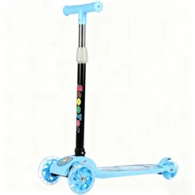 Patín Del Diablo Plegable para Niños | 3 Ruedas + Luz en Llantas + Freno Trasero, Se guridad Garantizada | Patinete para Niñas y Niños, Juguete Ideal para Día del Niño, Un regalo de Navidad y también para el cumpleaños del niño - Azul - Ver 7