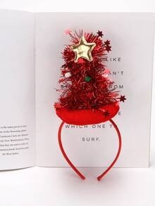 1 peça Nova Tiara de Natal com Decoração de Papai Noel, Tiara para Cabelo, Fantasia de Árvore de Natal, Acessórios para Cabelo - Multicolorido - Ver 6