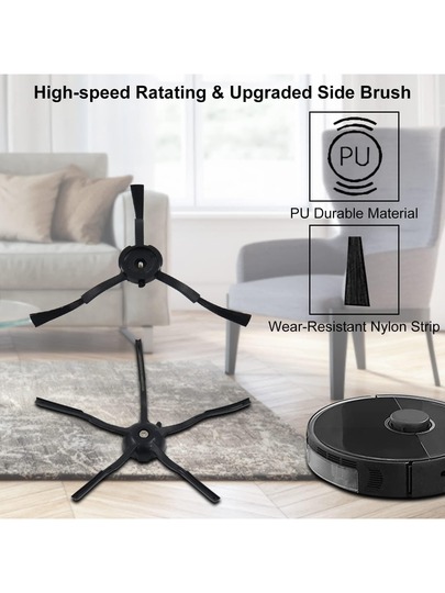 16 Packs Replacement Parts Compatible Roborock S6 Pure, S6, E4, S4 Max, MaxV, S5, S5 S4, E20 E25 E35 S50 Mijia Robot Vacuum, Main Brush, Filters, Side Brushes, Mop Cloth view 8