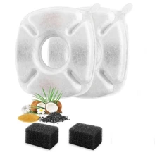 8 Stücke Ersatzfilter für Katzenbrunnen, 4 Packungen Ersatzfilter für Katzenwasserbrunnen mit 4 Packungen Vorfilter-Schwämme, Haustier-Brunnenfilter passend für 95oz/2,8L automatischen Haustier-Brunnen Katze