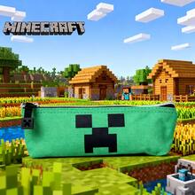 Minecraft 1PC Minecraft Officially Licensed Creeper Pencil Case Large Capacity Portable Pencil Bag Simple Stationery Bag Eraser Sunglasses Cosmetic Brush Storage Box Coin Purse Wallet Office Supplies Halloween Birthday Gift