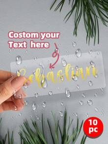 1-10 piezas Etiquetas/Pegatinas personalizadas con nombre, disponibles en múltiples tamaños y colores, reutilizables, resistentes al agua y al desgarro, adecuadas para artículos personales, cristalería, vasos de papel, rollos, globos, pegatinas de caligrafía, decoración de cajas de regalo, temporada de vuelta a clases, Poetcore - Multicolor - Ver 45