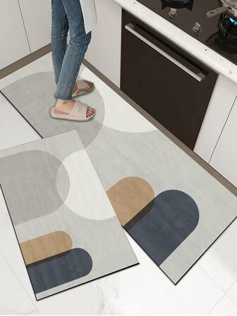 [HOT!!!] 1pc Soft Rubber Kitchen Mat, 3.5mm Thick Kitchen Rug, Solid Color Minimalist Style Water-Absorbing Kitchen Mat Carpet, Can Be Self-Cut To Fit Kitchen Size, Surface Fabric Material, Middle Sponge Layer, Bottom Rubber Layer, Suitable For Kitchen Rugs, Kitchen Decor, Wedding Decor, Home Decor, Bathroom Mat, Entryway Mat, Laundry Room Mat, Hallway Carpet, Living Room Mat, Etc.