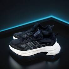 Adidas 阿迪达斯男女通用轻便网面运动鞋，休闲跑步鞋，秋季新品 - 黑色 - 查看 4