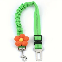 1pc Cute Pink Dog Car Seat Belt Leash With Floral Design - Adjustable, Reflective Harness For Pet Cats And Dogs, Multiple Colors Available, Travel Gear|Floral Pattern Leash|Adjustable Strap, Dog Accessories Dog Car Seat Car Seat Covers Dog Car Seat Cover Pet Car Seat