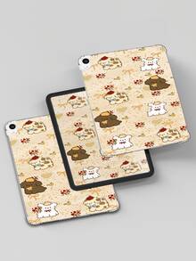 1pc Cute Dog Line Art, Bowknot, Yellow Cartoon Textured Shockproof Protective Case For Galaxy Tab A7 LITE - Multicolor - View 5