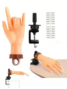 1pc Acrylic Nail Practice Hand, Nail Art Training Hand, Fake Hand, Acrylic Nail Practice Hand, 1 Nude Color Hand (Random Delivery) - Multicolor - View 10