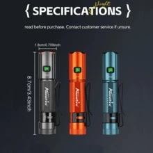 Alonefire X59 Mini EDC Keychain Flashlight Portable Mini Torch Type-C Rechargeable Work Light With Pen Clip And Tail Magnet