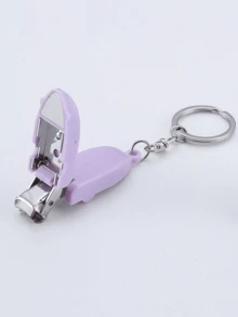 1pc Portable Mini Foldable Nail Clipper Keychain, Transformable Nail Cutter, Nail Trimmer With Key Chain For Boyfriend/Girlfriend Gift Backpack For School Christmas Bag Charms Car Teacher Sister Gift Ideas - Multicolor - View 11