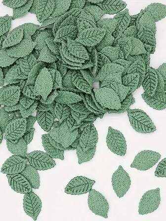 101pcs Mixed Color Double-Sided Embroidered Leaf Patches, Non-Woven Fabric, Solid Color, Suitable For All Seasons DIY Craft Materials, Computer Embroidered Patches, Suitable For Clothing, Shoes, Backpacks, Jeans, Jackets, T-Shirts, Hats, Dresses, Etc.