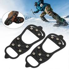 2Pairs (4Pcs) Ice Cleats Snow Traction Cleats Crampons For Shoe And Boots Non- Overshoe For Walking On Snow And Ice Rubber Walking Cleats Anti  Crampons - Black - View 8