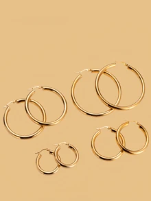 Pendientes ovalados de acero inoxidable de titanio Nanafast para mujeres - Multicolor - Ver 4