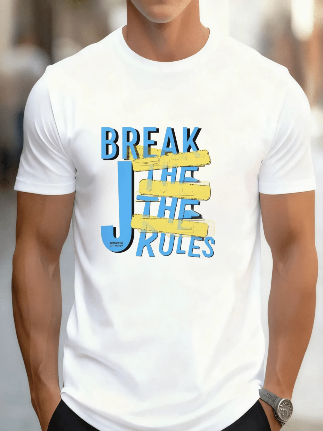 Camiseta de Hombre de Algodón Impresa de Manga Corta con Textura de Algodón de Alta Calidad para Uso Diario que Mejora el Espíritu - Blanco - Ver 1