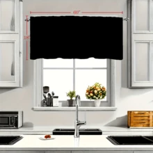 1pc Elegant Black Branches & Flowers Valance Curtains Beige Background Polyester Rod Pocket Design For Living Room Bedroom Bathroom Cafe Farmhouse Decor Washable Modern Home Decor Floral Pattern Curtains Washable Fabric Curtains For Living Room 60x18 Inch Curtain Panel Curtain Valance Short Curtains Rod Not Included - 彩色 - 查看 3