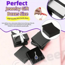 1 pieza/2/5/8/10/12Pcs-Caja de Joyas, Caja de Embalaje de Joyas con Patrón de Diamante, Caja de Collar de Plata, Caja de Almacenamiento de Anillos y Pendientes Caja Pequeña a Cuadros Negros - Multicolor - Ver 3