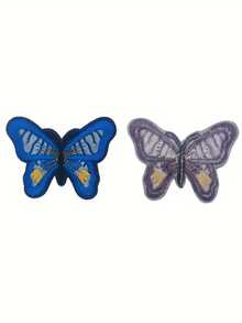 12pcs - 6.7cm Butterfly Patches (Random Color) - Clothing Iron-On Patches - Essential Clothing Patches - Fashionable Embroidered Patches, Butterfly Embroidered Cloth Patches, Backing Adhesive Embroidered Patches For DIY Repair Holes, Versatile Embroidered Clothing Accessories, Add Fashion Details To Your Garments - Multicolor - View 4