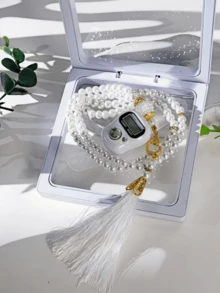 1 Set Of High-End Packaging Ring Counter, Counter Ring+Prayer Bead Bracelet, Used For Muslim Prayer, Gift Giving At Gatherings, Step Counting During Exercise, Etc