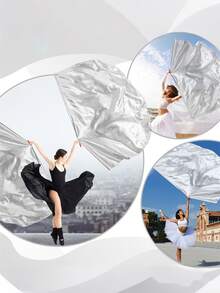 (1 Bandera + Asta de bandera + Bolsa para bandera) Bandera de baile de unicolor, Accesorios de baile, Bandera de baile de unicolor, Bandera semicircular - Multicolor - Ver 4