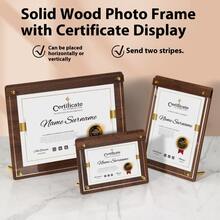 A4 Walnut Wood Menu Card Display Stand, Restaurant Price List Holder, Home Use High-Grade Solid Wood Certificate Display Box - Multicolor - View 2