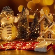 1PC LED Fairy String Lamp, Warm Light 100LED/50LED Firecracker String Lamp, Indoor Sparkling Lamp For Festival Decoration, USB Power Supply, With Remote Control, DIY Flower Wreath Indoor Christmas Decoration Wedding Party Birthday Celebration, Indoor Party, Christmas Tree Firecracker String Lamp, Suitable For Christmas, Thanksgiving - USB+Remote Control - View 10