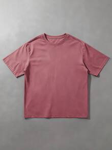 GRDR Men's Solid Color Casual Street Sporty Crew Neck Short Sleeve T-Shirt - Burgundy - View 1