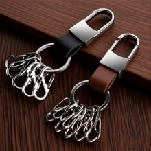 1 Set multifunktionaler Schlüsselanhänger mit Schnellverschluss, praktische Kategorisierung mit mehreren Ringen & Haken, luxuriöser minimalistischer Schlüsselanhänger aus Metall (1 großer Ring + 5 kleine abnehmbare Haken) Taschenbaumler, Geschenkideen für Auto, Lehrer, Freundin, Schwester