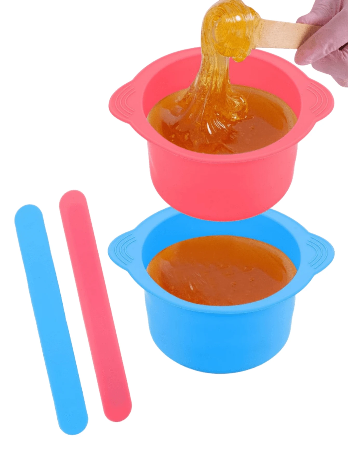 1pc Non-Stick Silicone Wax Melt Liners With Wax Sticks: Reusable, Flexible & Easy-Clean Bowl Insert For Wax Warmers.  Ensures Effortless Hair Removal & Aromatherapy Wax Melting.  Ideal For Home Spa Sessions And Professional Use By Men And Women. - 彩色 - 查看 1