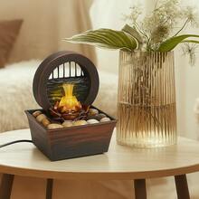 Zen Water Fountain Decoration For Home Desktop With Pebble Design | Small Circulating Water Feature Decoration Water Humidifier Christmas Home Decoration Gift,Relax With The Sound Of Natural Flowing Water - Nhiều màu - Xem 2