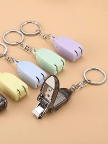 1pc Portable Mini Foldable Nail Clipper Keychain, Transformable Nail Cutter, Nail Trimmer With Key Chain For Boyfriend/Girlfriend Gift Backpack For School Christmas Bag Charms Car Teacher Sister Gift Ideas - Multicolor - View 1