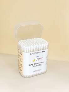 200pcs/Box Baby Cotton Swabs, Newborn Ear & Nose Cleaning, Ultra-Fine Cotton Ball Spiral, Children Cotton Buds Double-Ended Cotton Sticks - Multicolor - View 4