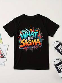envío nacional  Graffiti, letras, coloridas. ropa de niño disfraz halloween niño playeras de niño - Negro - Ver 1