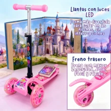 Patín Del Diablo Plegable para Niños | 3 Ruedas + Luz en Llantas + Freno Trasero, Se guridad Garantizada | Patinete para Niñas y Niños, Juguete Ideal para Día del Niño, Un regalo de Navidad y también para el cumpleaños del niño - Rosa - Ver 10