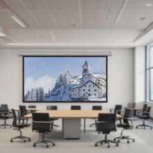 Fabulcozy 100-Inch Motorized Projection Screen (16:9) With Remote Control For Home Cinema, Indoor And Outdoor Use, White - White - View 10