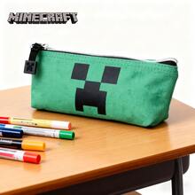 Minecraft 1PC Minecraft Officially Licensed Creeper Pencil Case Large Capacity Portable Pencil Bag Simple Stationery Bag Eraser Sunglasses Cosmetic Brush Storage Box Coin Purse Wallet Office Supplies Halloween Birthday Gift