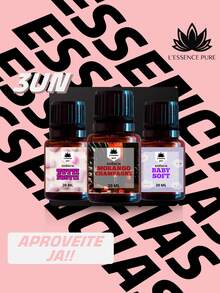 Kit Com 03 Essências para Umidificador de Ar, 20ml, Aromáticas, Difusor e Aromatizador, +10 Fragrâncias - Tutti Frutti | Morango | Bebê macio - Visão 1