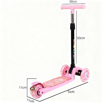 Patín Del Diablo Plegable para Niños | 3 Ruedas + Luz en Llantas + Freno Trasero, Se guridad Garantizada | Patinete para Niñas y Niños, Juguete Ideal para Día del Niño, Un regalo de Navidad y también para el cumpleaños del niño