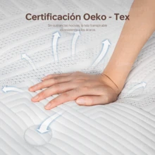 DreamFit Colchón Híbrido,colchon individual │ matrimonial │queen size Ortopedico,Ergonomicas,Antibacteriana,Antiácaros,Transpirabilidad,Antialérgico,Resistente a la humedad,colchon memoria En Caja,Alivio de Presión y Extremadamente Cómodo,Firmeza media,Certificado CertiPUR-US®, colchones Espuma, colchon Resortes - Blanco y Negro - Ver 7