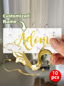 1-10 miếng dán tên tùy chỉnh, nhãn dán cá nhân hóa, nhãn dán ngày tháng, nhãn dán chuyển nhiệt UV tùy chỉnh, chống thấm nước, nhãn dán tên pha lê cá nhân hóa, nhiều kích cỡ và màu sắc, có thể tái sử dụng, thời trang, chống thấm nước và chống rách, thích hợp cho các vật dụng cá nhân, cốc thủy tinh, cốc giấy, cuộn giấy, bóng bay, nhãn dán thư pháp, trang trí hộp quà, mùa tựu trường. - trắng - Xem 12