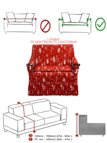 1pc Milk Silk Ruffled Sofa Cover With Anti-Slip Elastic, Decorative Christmas Print, Fits 1/2/3/4 Seater Sofa, Suitable For All Seasons - Multicolor - View 14