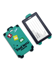 行李牌-软橡胶可爱行李牌防丢地址卡通物流托运行李牌万圣节配饰教师节包包配饰带身份证夹的挂绳汽车配饰包包挂饰圣诞礼物 - 旅行牌 - 查看 17