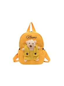Customizable Personalized Backpack With Name Or Holiday Greetings. Customize Your Own Cute Mini Cartoon Teddy Bear Backpack, Can Write Name, Letters, Lucky Numbers, Perfect For Daily School, Dance Class, Travel, Birthday Gift For Friends And Daughters - Bear Backpack - View 14