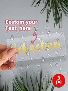 1-10 piezas Etiquetas/Pegatinas personalizadas con nombre, disponibles en múltiples tamaños y colores, reutilizables, resistentes al agua y al desgarro, adecuadas para artículos personales, cristalería, vasos de papel, rollos, globos, pegatinas de caligrafía, decoración de cajas de regalo, temporada de vuelta a clases, Poetcore - Multicolor - Ver 14