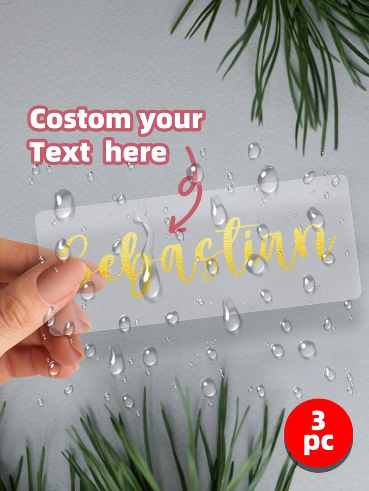 1-10pcs Customized Name Labels/Stickers, Available In Multiple Sizes & Colors, Reusable, Waterproof & Tear-Resistant, Suitable For Personal Items, Glassware, Paper Cups, Rolls, Balloons, Calligraphy Stickers, Gift Box Decoration, Back To School Season - Multicolor - View 14