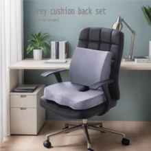 1 Set Langsam-Rückprall Memory-Schaum Stützkissen für Lendenwirbel und Rückenlehne, geeignet für Bürostuhle, Autositze, Büro Lenden- und Rückenstütze, waschbar, abnehmbar, schwarz, Mesh-Gewebe, Samt, Größe 45*35*17cm