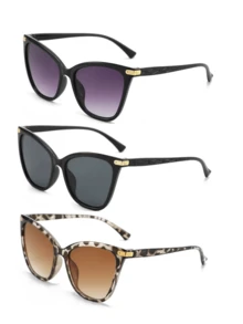 1 Cặp/3 Cặp Kính mắt mèo thời trang nữ 2025 gọng đầy đủ đính đinh tán, thích hợp để đeo hàng ngày, hẹn hò, dự tiệc, phụ kiện đi biển. - Nhiều màu - Xem 7