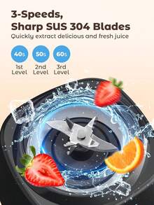 7.4V迷你便携式搅拌机，USB充电式奶昔机，带LED显示屏，小巧榨汁机，可制作奶昔、冰沙和鲜榨果汁 - 小型榨汁搅拌机，即刻提供营养 - 彩色 - 查看 4