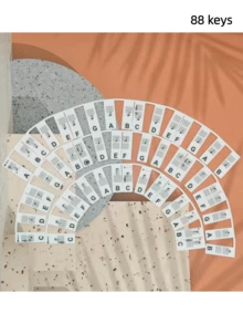 1pc Reusable Silicone Piano Note Guide, Easy Install & Remove Piano Keyboard Note Stickers, Fit For 61/88 Key Pianos, No Glue Needed, Sound Insulating, Kalimba Thumb, Tuning Fork